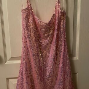 Cute pink flamingo dress short